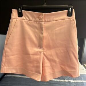 Cream High Waist Tailored Shorts